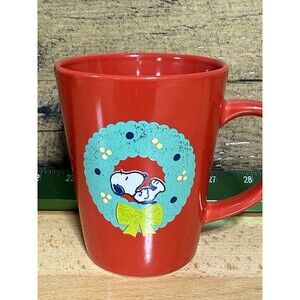 NEW - Peanuts Snoopy Christmas Wreath Red Cup Mug Coffee Ships Fast!!!!!